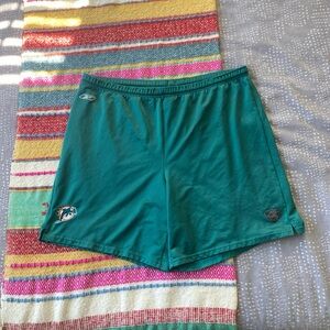Miami Dolphins Shorts Mens XL Green Mesh Reebok NFL Vintage Football Sweat Y2K